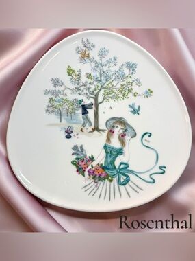 Vintage Rosenthal Bele Bachem ‘60s Decorative Triangular Plate ~ Germany